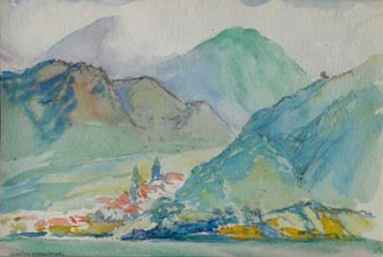 Watercolor By Charles Woodbury: Dominica At Childs Gallery