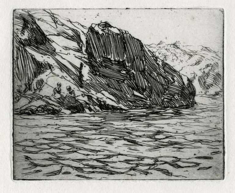 Print By Charles Woodbury: Narrow Cove I At Childs Gallery