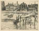 Print By Charles Woodbury: Old Portsmouth, Or Wentworth Gardner House At Childs Gallery