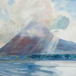 Watercolor By Charles Woodbury: The Island Of Nevis [carribbean] At Childs Gallery