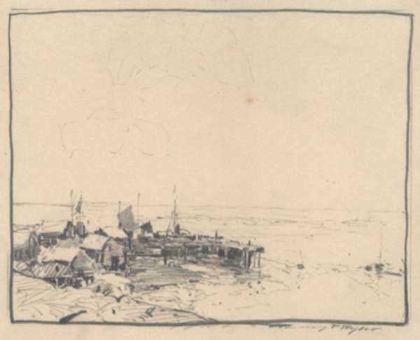 Drawing by Chauncey Ryder: [Cape Porpoise, Maine], represented by Childs Gallery