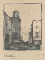 Drawing by Chauncey Ryder: Castillon [France], represented by Childs Gallery