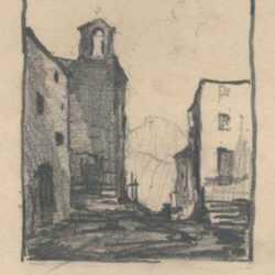 Drawing by Chauncey Ryder: Castillon [France], represented by Childs Gallery