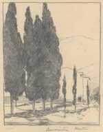Drawing by Chauncey Ryder: L'Annunciata [Menton, French Riviera], represented by Childs Gallery
