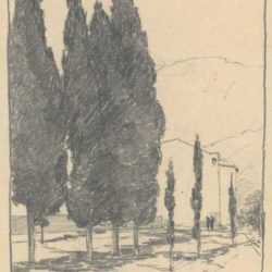 Drawing by Chauncey Ryder: L'Annunciata [Menton, French Riviera], represented by Childs Gallery