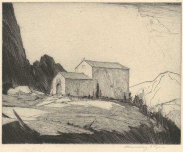 Print by Chauncey Ryder: Little Chapel of Sainte Agnes, represented by Childs Gallery