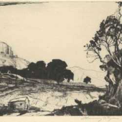 Print by Chauncey Ryder: Olive Trees at Gorbio [French Riviera] #2, represented by Childs Gallery