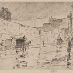 Print by Childe Hassam: The Billboards, New York, represented by Childs Gallery