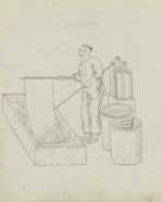 Drawing by Chinese School: Mat Seller, represented by Childs Gallery
