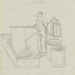 Drawing by Chinese School: Mat Seller, represented by Childs Gallery