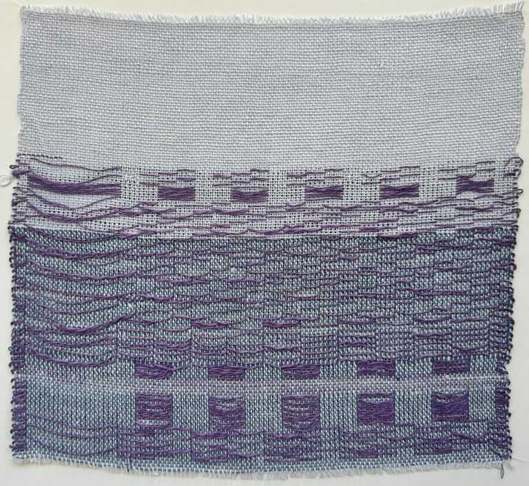 Textile by Christine Jablonski: From Bridge in Yokohama after Anita Willets Burnham 2, available at Childs Gallery, Boston