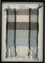 Textile by Christine Jablonski: Late for Dinner, available at Childs Gallery, Boston