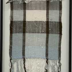 Textile by Christine Jablonski: Late for Dinner, available at Childs Gallery, Boston