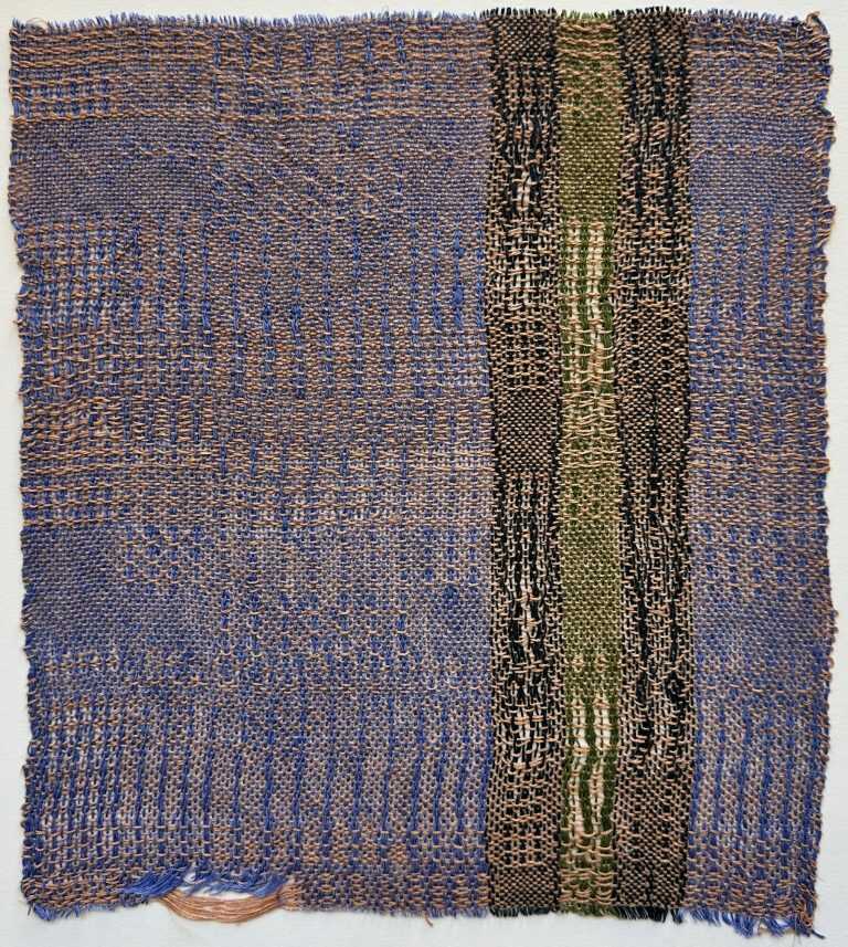 Textile by Christine Jablonski: Spring Bushes after Beatrice Whitney Van Ness 1, available at Childs Gallery, Boston