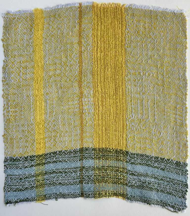 Textile by Christine Jablonski: Yellow Tree Landscape after Beatrice Whitney Van Ness 1, available at Childs Gallery, Boston