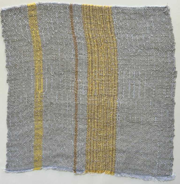 Textile by Christine Jablonski: Yellow Tree Landscape after Beatrice Whitney Van Ness 2, available at Childs Gallery, Boston