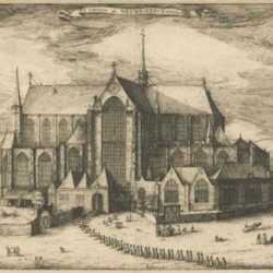 Print by Claes Jansz Visscher: The New Church of Amsterdam (S Catrijnen ofte Nieuwe-Kerck t, represented by Childs Gallery