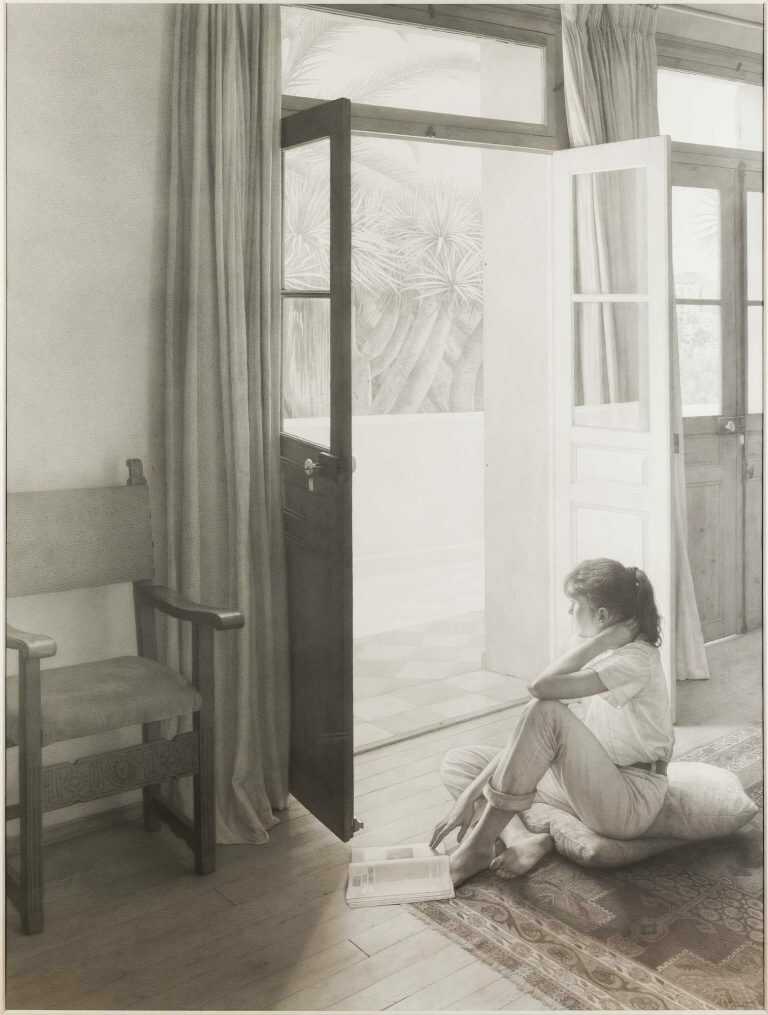 Drawing By Claudio Bravo: Interior With Girl At Childs Gallery