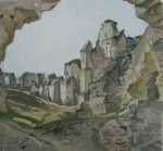 Painting by Constance Coleman Richardson: Study for Courtyard, San Francisco, Antigua Guatemala, represented by Childs Gallery