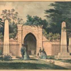 Print by Currier and Ives: The Tomb of Washington/Mount Vernon, VA, represented by Childs Gallery