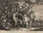 Print By D. Brunn: Infant Bacchus On A Leopard [after Anthony Van Dyck, Flemish (1599 1641)] At Childs Gallery