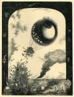 Print by David Avery: Departure "The eye, like a strange balloon…", available at Childs Gallery, Boston