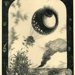 Print by David Avery: Departure "The eye, like a strange balloon…", available at Childs Gallery, Boston