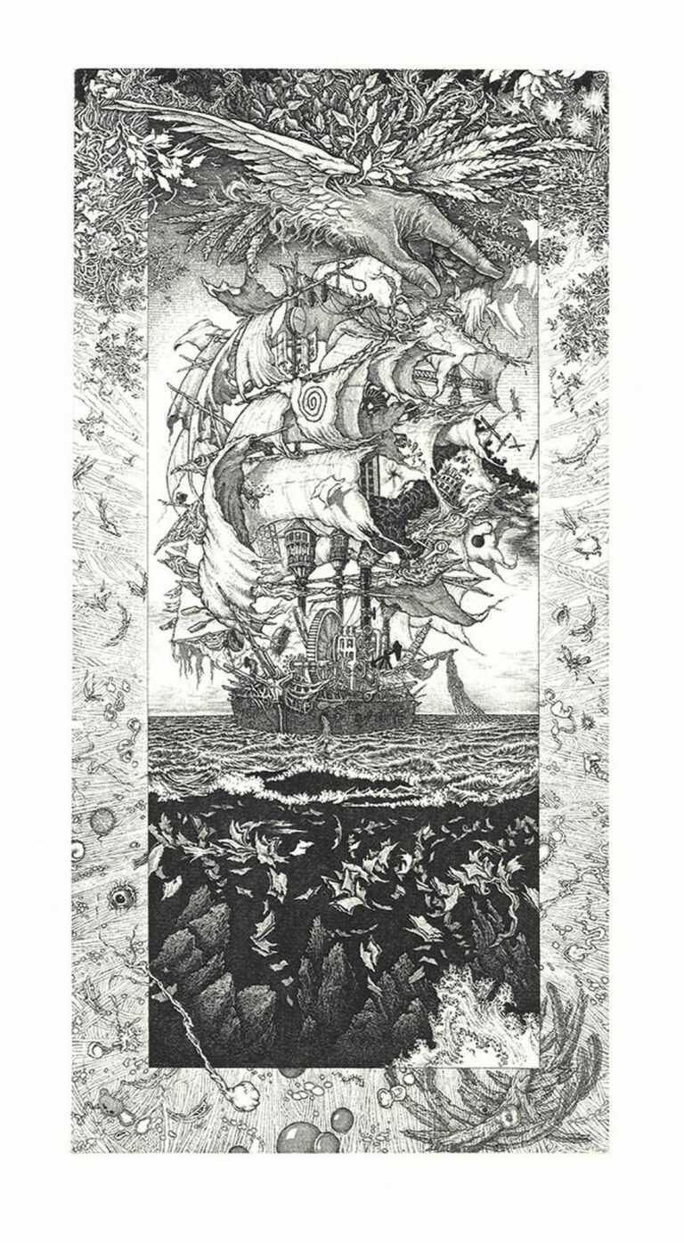 Print By David Avery: Concerning The Great Ship Mour De Zencle At Childs Gallery