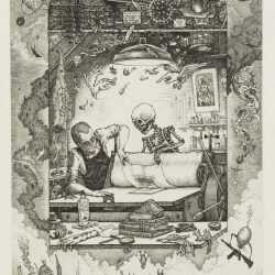 Print By David Avery: Death And The Printmaker At Childs Gallery