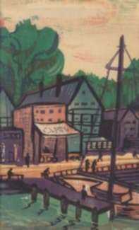 Print by David Burke: Back Bay, represented by Childs Gallery