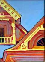 Painting by David D. Howlett: Roofangled, represented by Childs Gallery