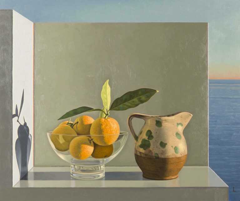 By David Ligare: Still Life With Pitcher And Oranges At Childs Gallery