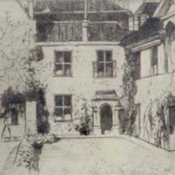 Print by David Young Cameron: The Deanery, Winchester [England], represented by Childs Gallery