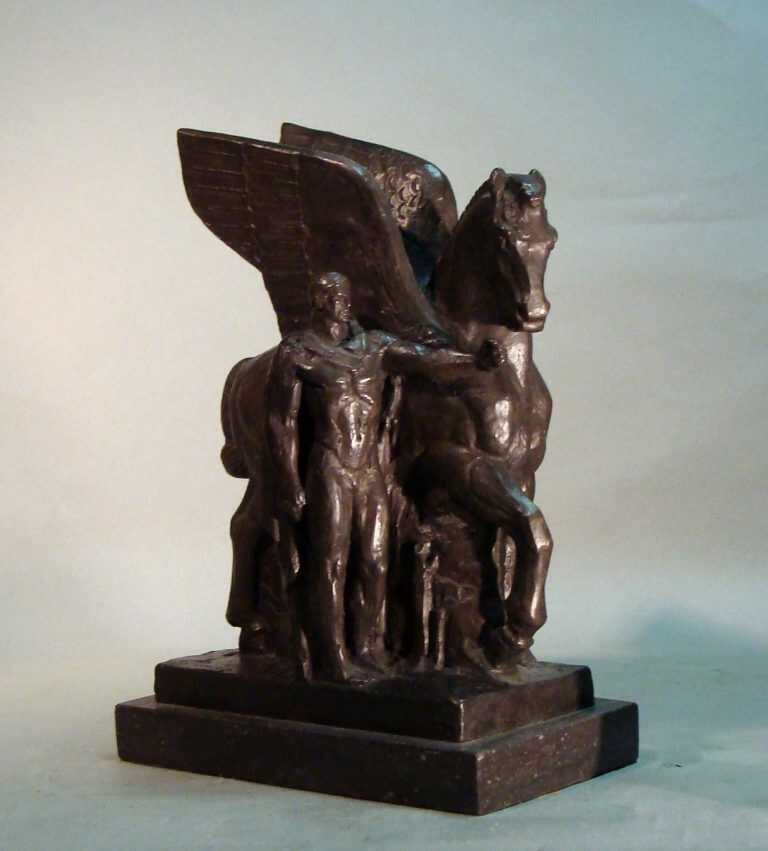 Sculpture by Donald De Lue: Sketch for Pegasus and Warrior, available at Childs Gallery, Boston