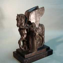 Work by Donald De Lue: Sketch for War Memorial (Pegasus and Woman), available at Childs Gallery, Boston