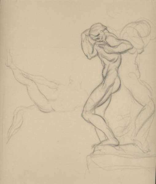 Drawing by Donald De Lue: Figure Studies, represented by Childs Gallery