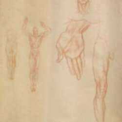 Drawing by Donald De Lue: Study for "The Right Hand of the Lord", represented by Childs Gallery