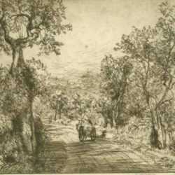 Print by Donald Shaw MacLaughlan: Road Song No. 2 [Tuscany, Italy], represented by Childs Gallery