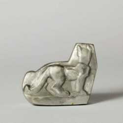 Sculpture By Dudley Vaill Talcott: Double Sided Relief Of Cat At Childs Gallery