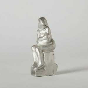 Sculpture By Dudley Vaill Talcott: Girl Sitting On Base At Childs Gallery