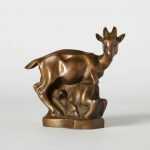 Sculpture By Dudley Vaill Talcott: Goats Nursing At Childs Gallery