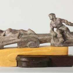 Sculpture by Dudley Vaill Talcott: Man at Tiller, represented by Childs Gallery