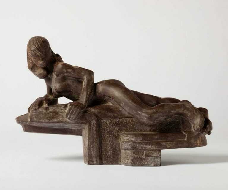 Sculpture By Dudley Vaill Talcott: Woman Reclining Over Fountain At Childs Gallery