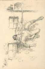 Drawing by Dwight C. Sturges: Death of Bill Sikes, represented by Childs Gallery