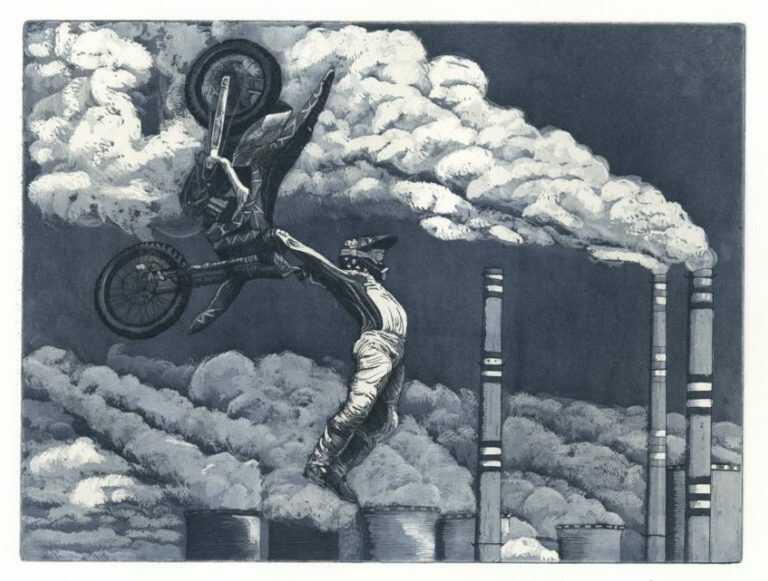 Print by E. Lombardo: The Rodeo: Plate 20 – The agility and audacity, available at Childs Gallery, Boston