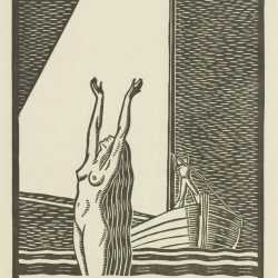 Print by Earl Neff: The White Sail, or Siren, represented by Childs Gallery