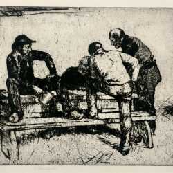 Print by Edmund Blampied: The Stranger, available at Childs Gallery, Boston