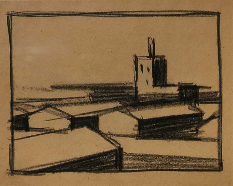 Drawing by Edward Hopper: Study of Buildings, available at Childs Gallery, Boston