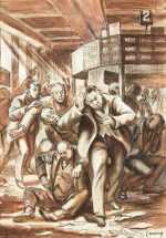 Drawing by Edward Laning: Black Friday, available at Childs Gallery, Boston