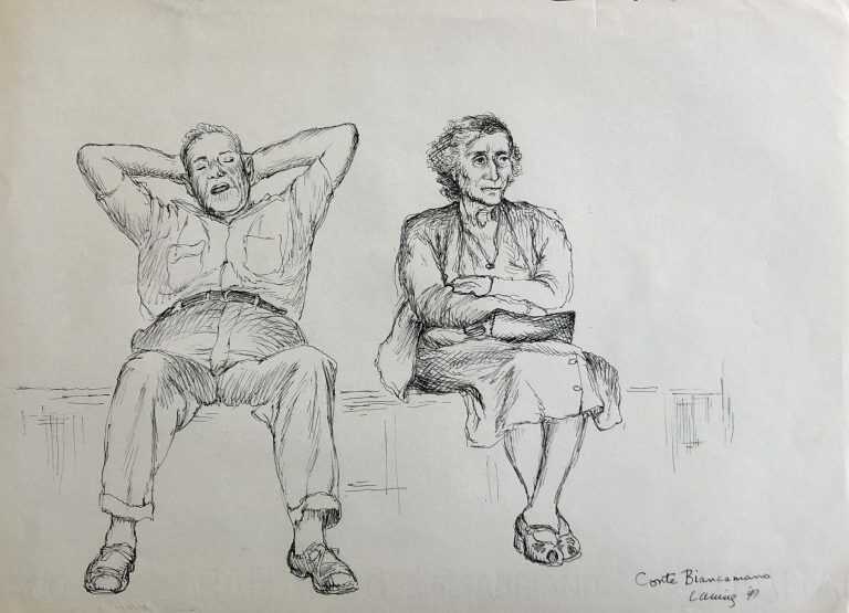 Drawing by Edward Laning: Conte Biancamano, available at Childs Gallery, Boston
